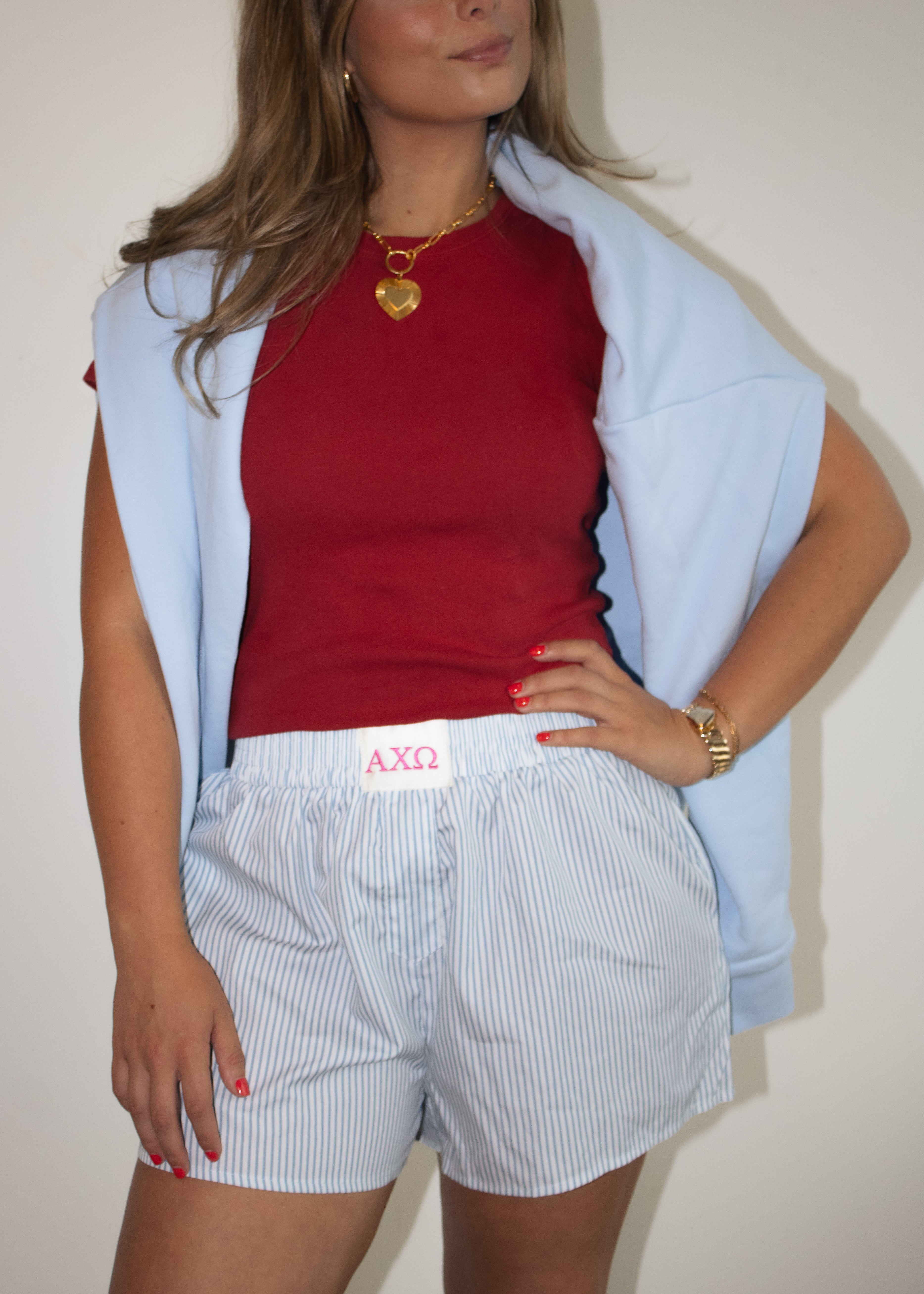 Alpha Chi Boxer Shorts in Coast