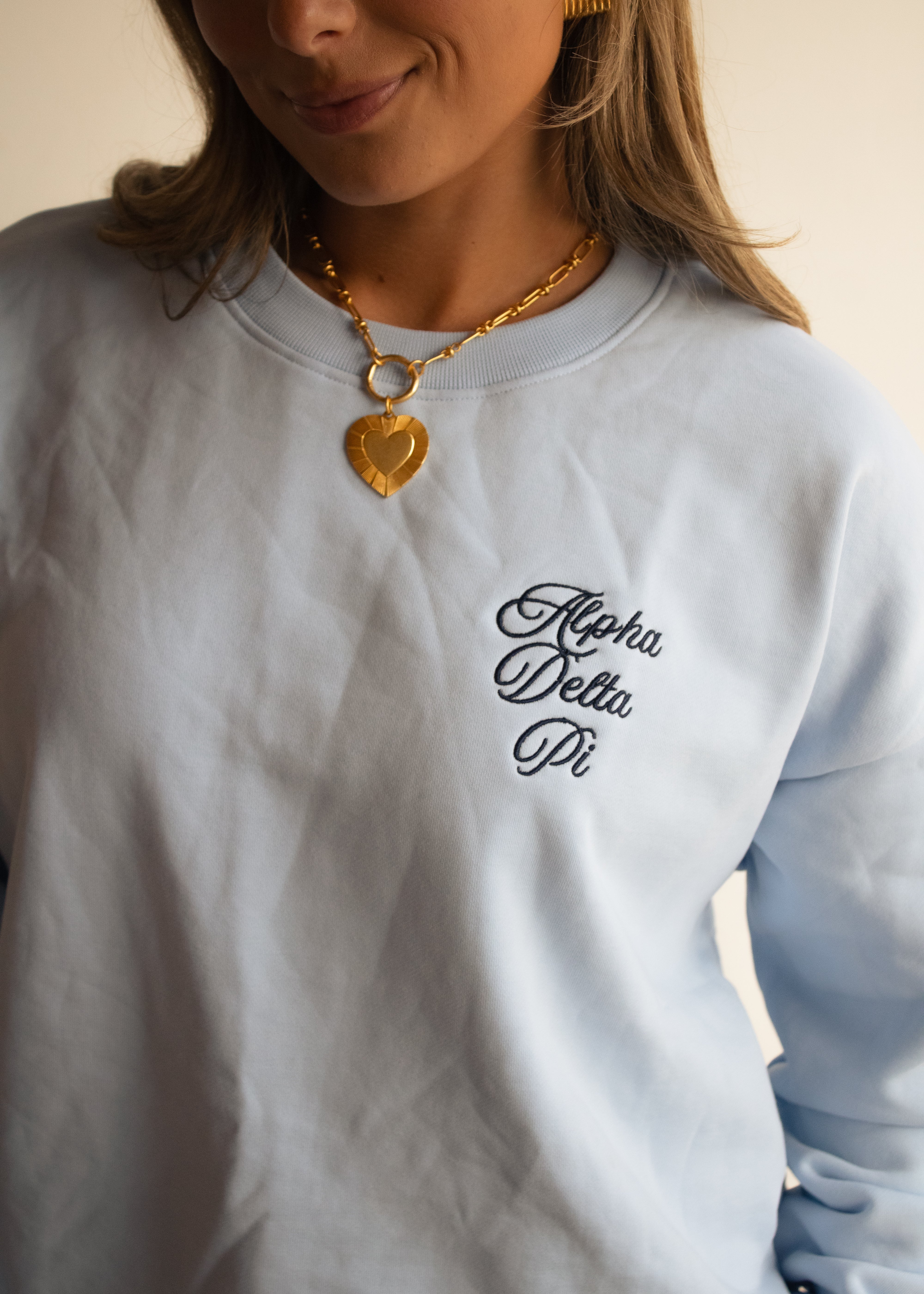 Alpha Delt Crewneck in Tide Blue