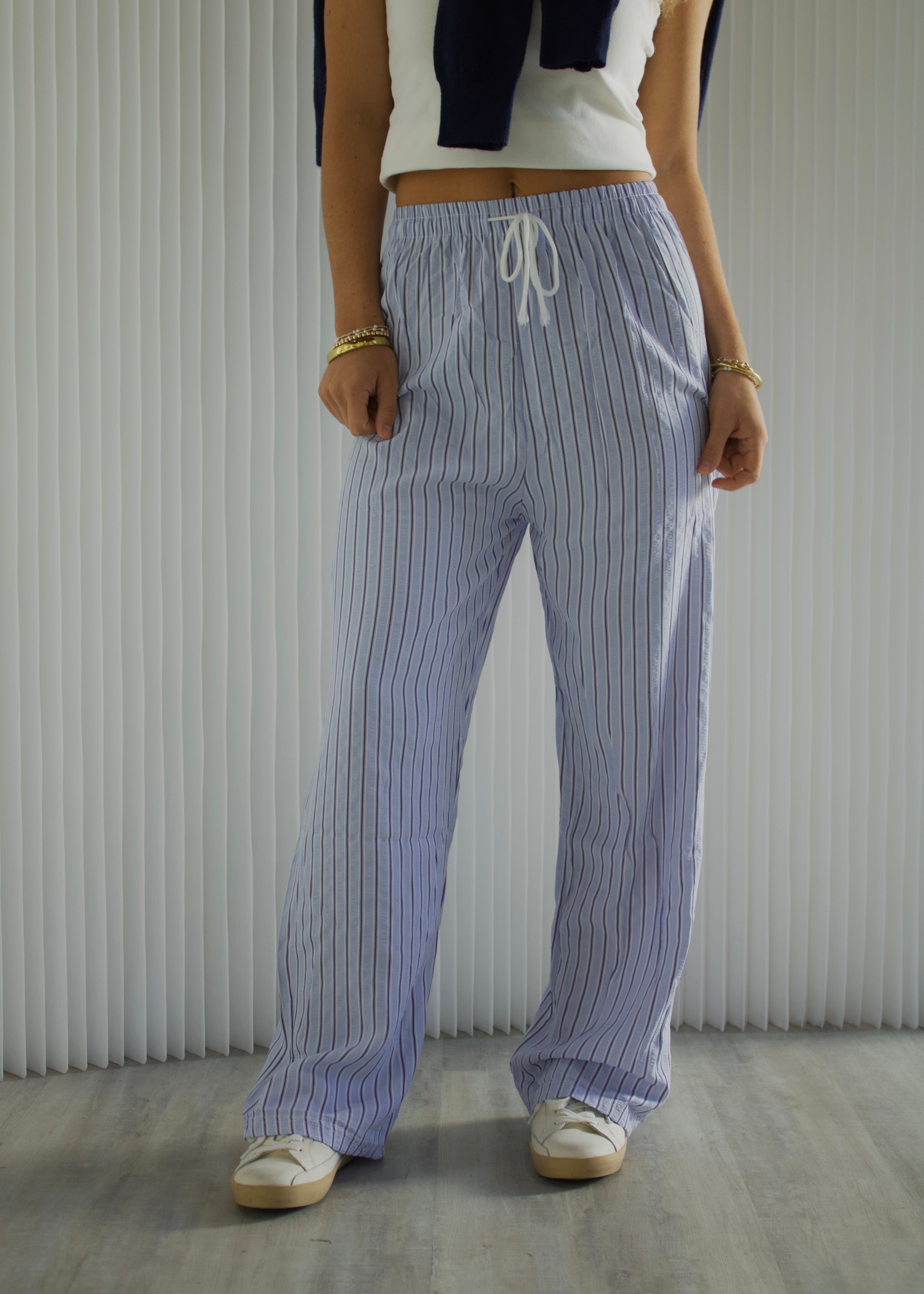 SEESUCKER STRIPED PANTS IN ATLANTIC