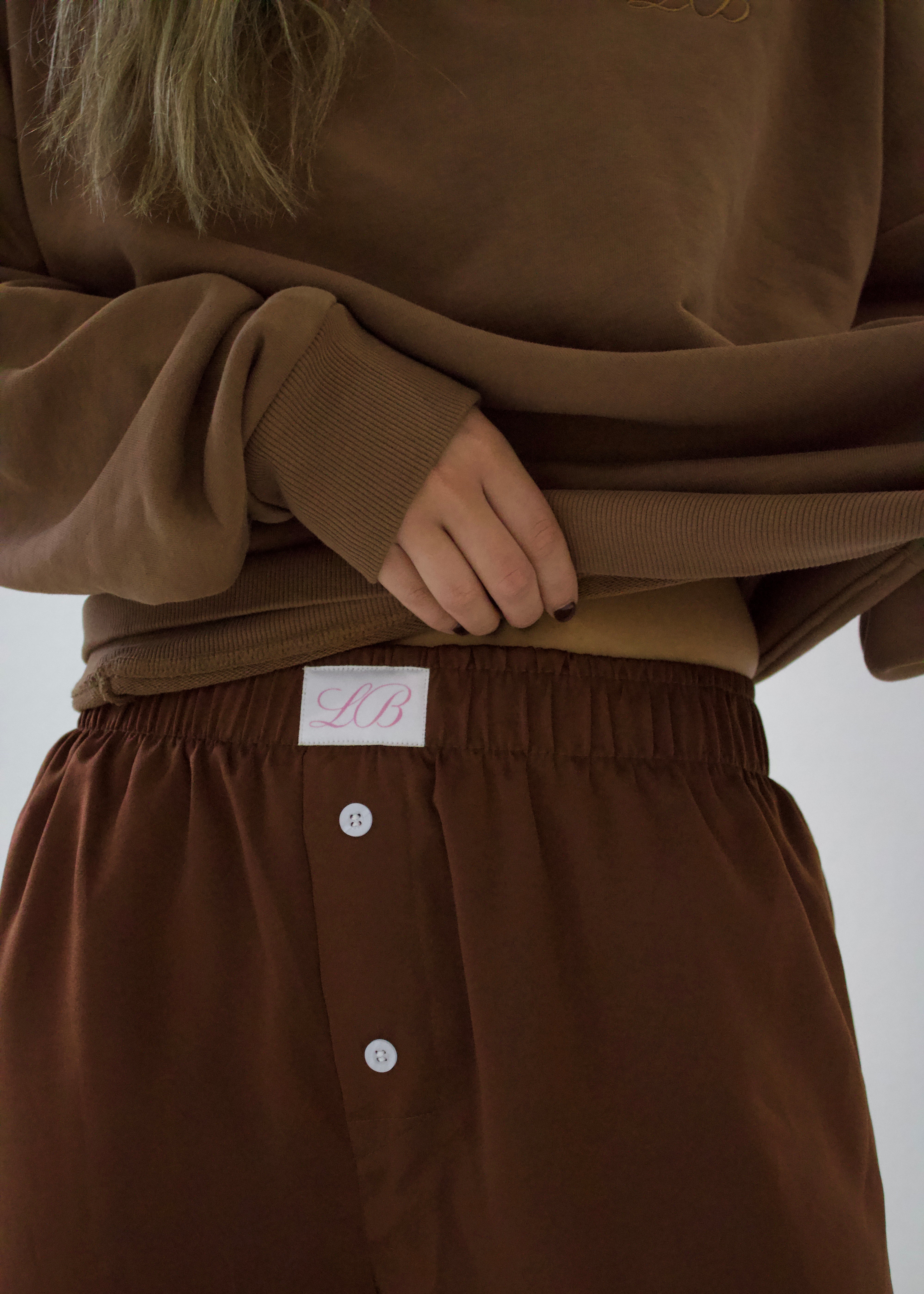 Silky Boxer Shorts in Chocolate Brown