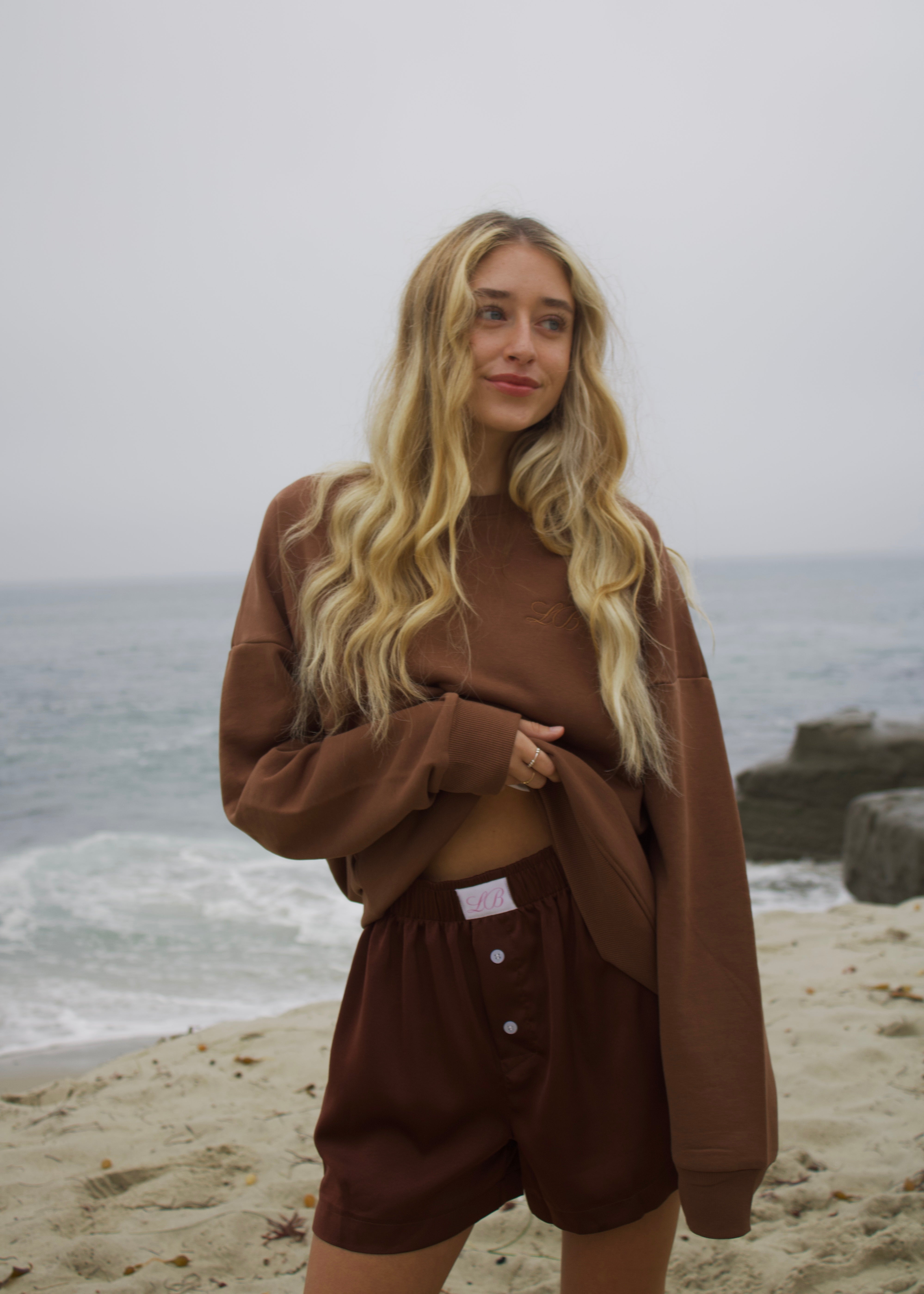 Silky Boxer Shorts in Chocolate Brown