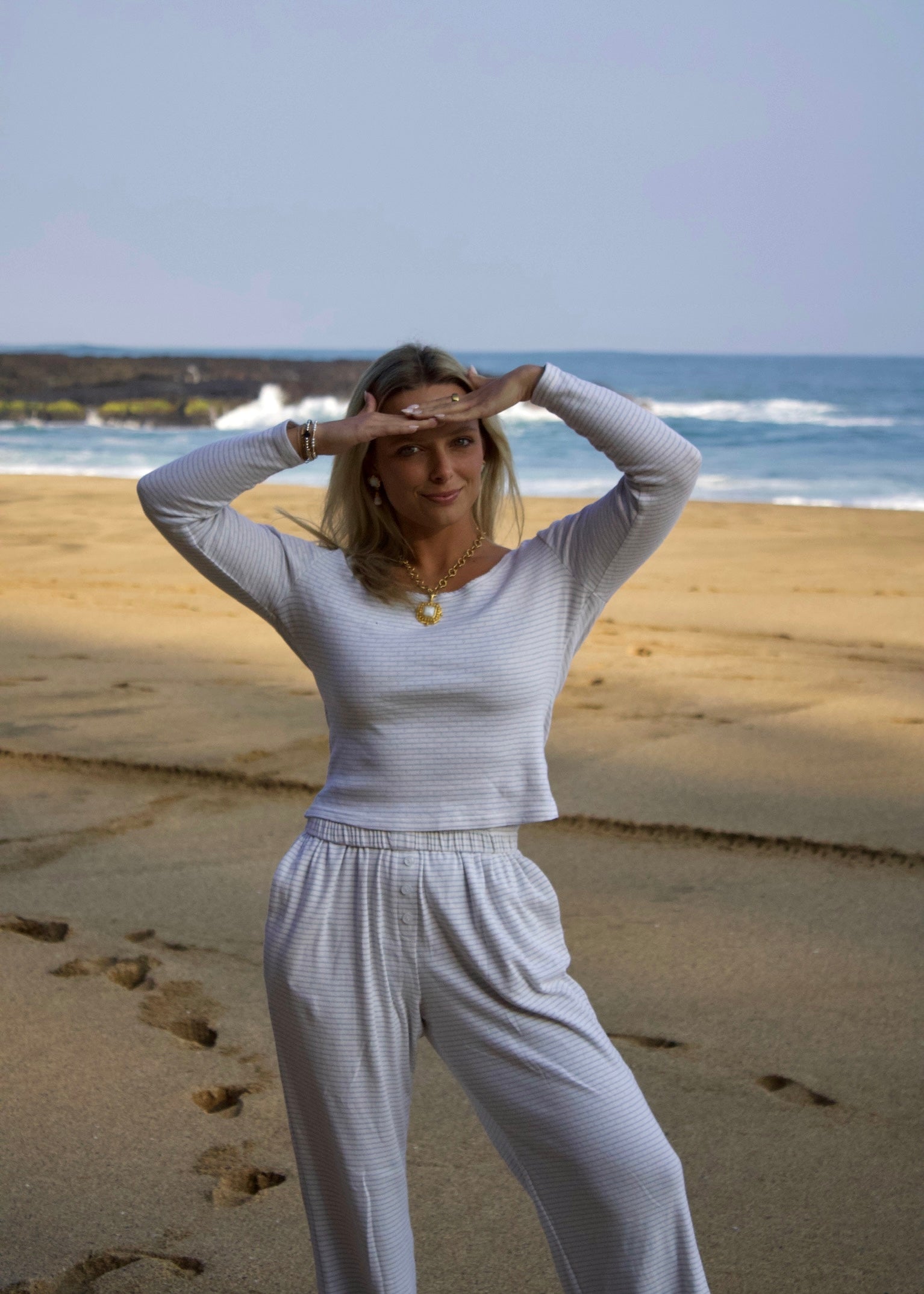 Pointielle long sleeve in baby stripes
