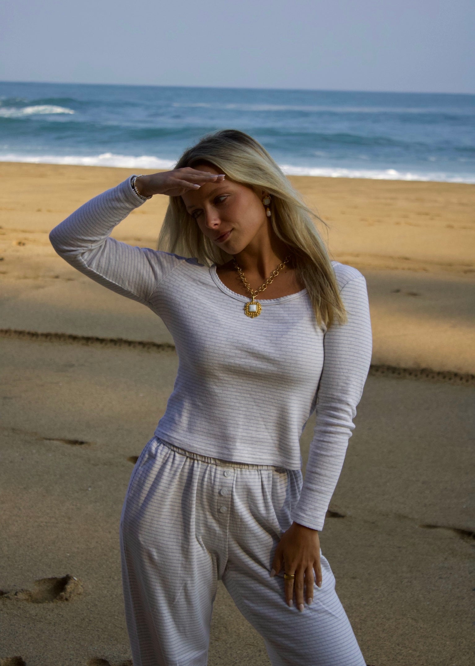 Pointielle long sleeve in baby stripes