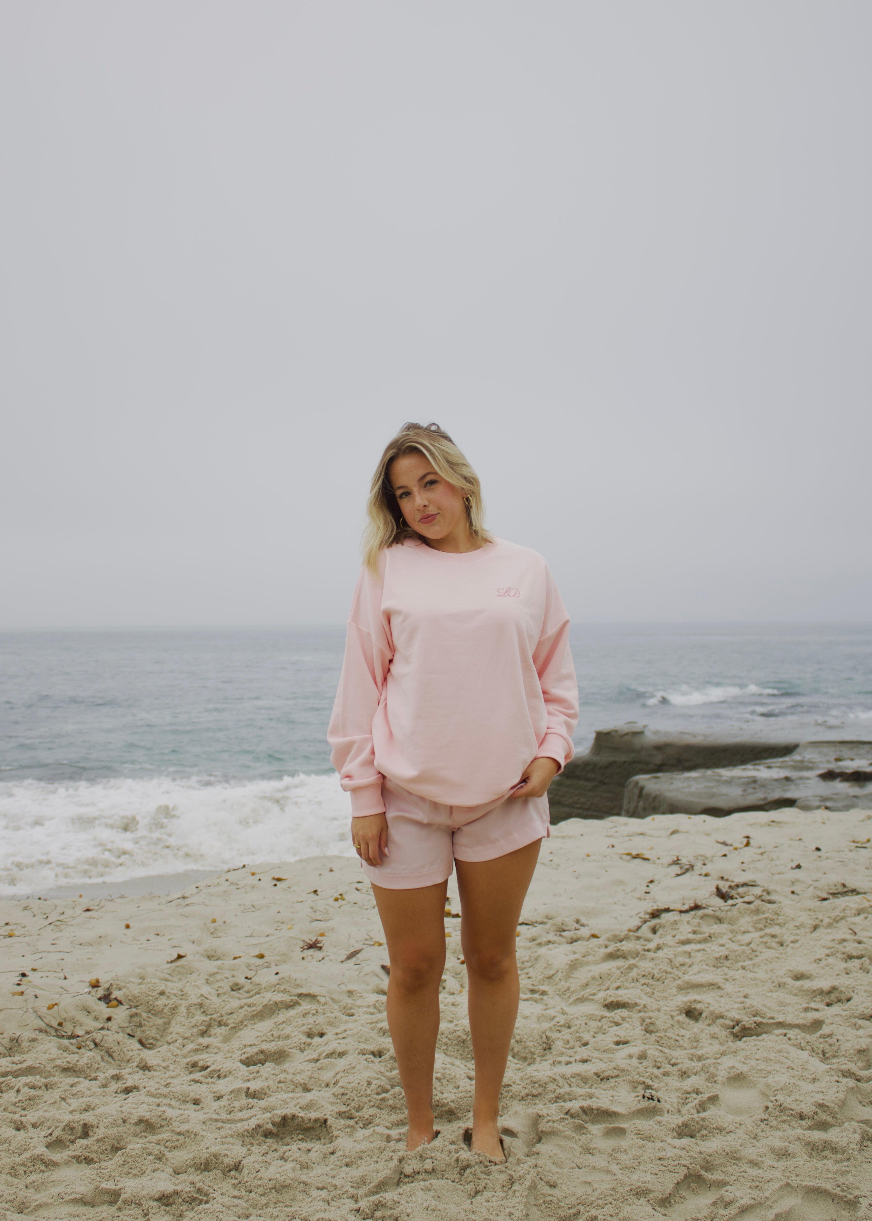 French Terry Crewneck in Baby Pink