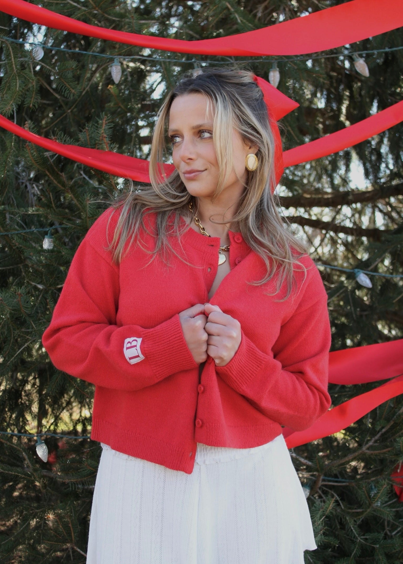 Knit Cardigan in Soft Red