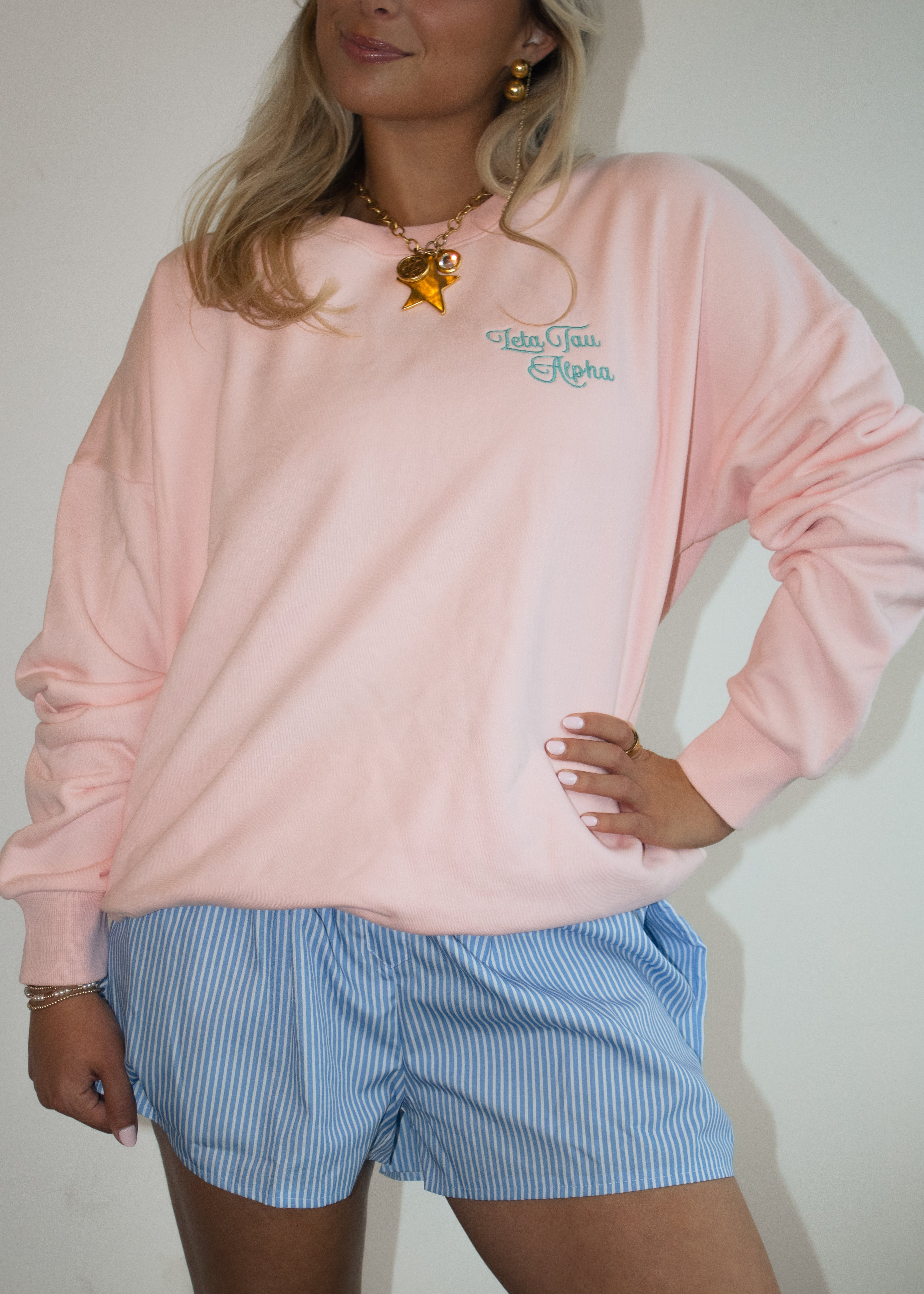 Zeta Crewneck in Baby Pink
