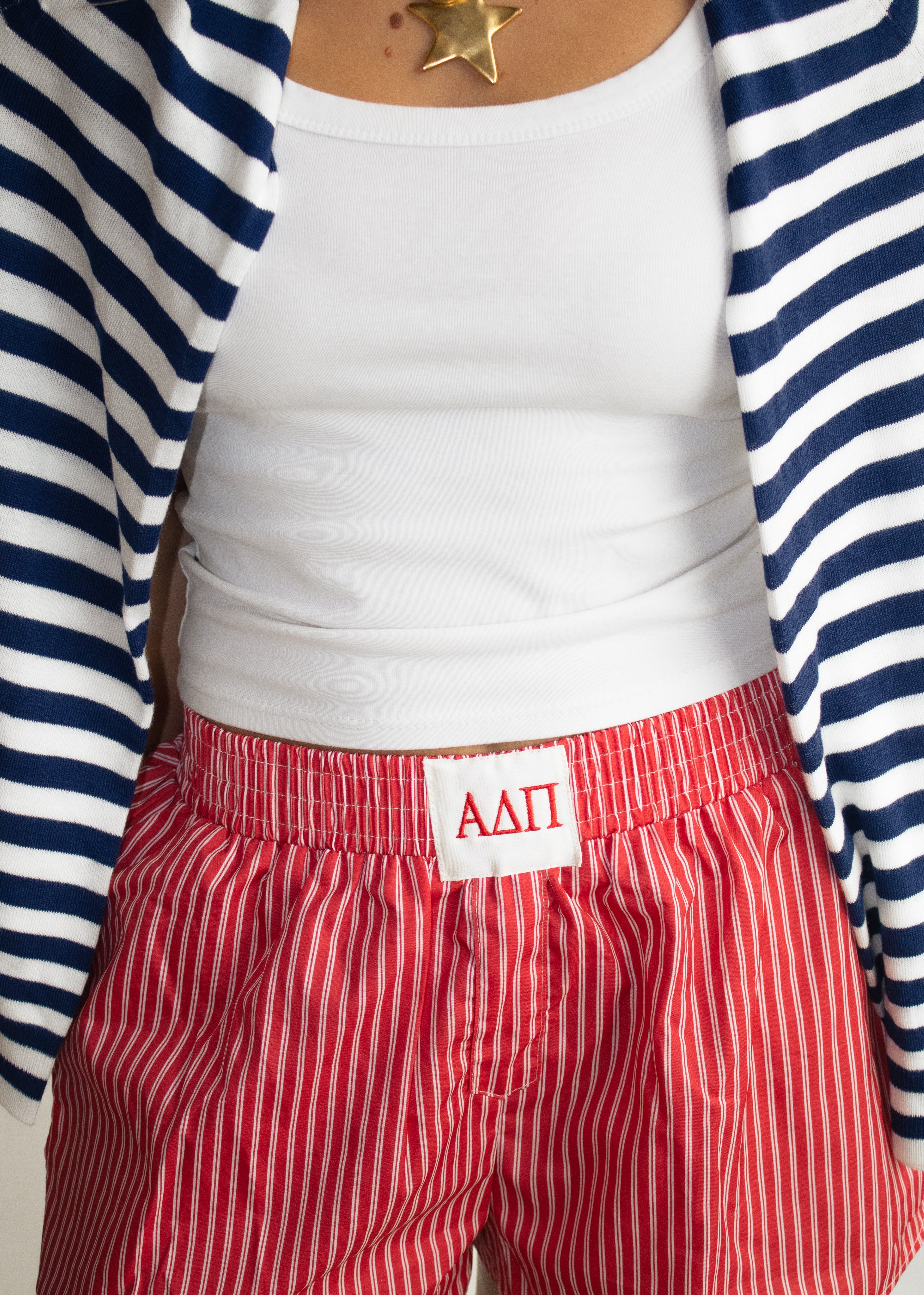 Alpha Delt Boxer Shorts in Coral