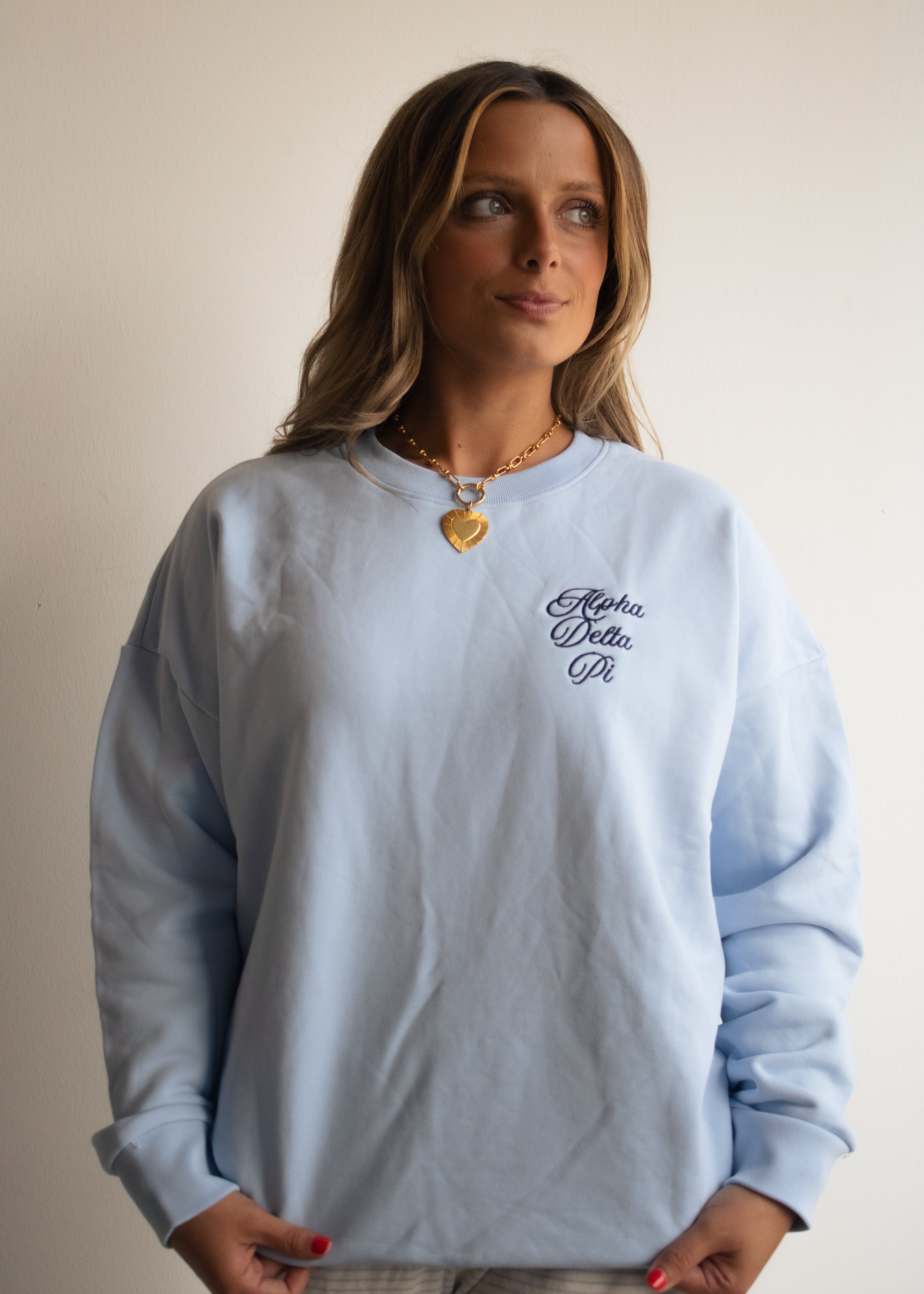 Alpha Delt Crewneck in Tide Blue