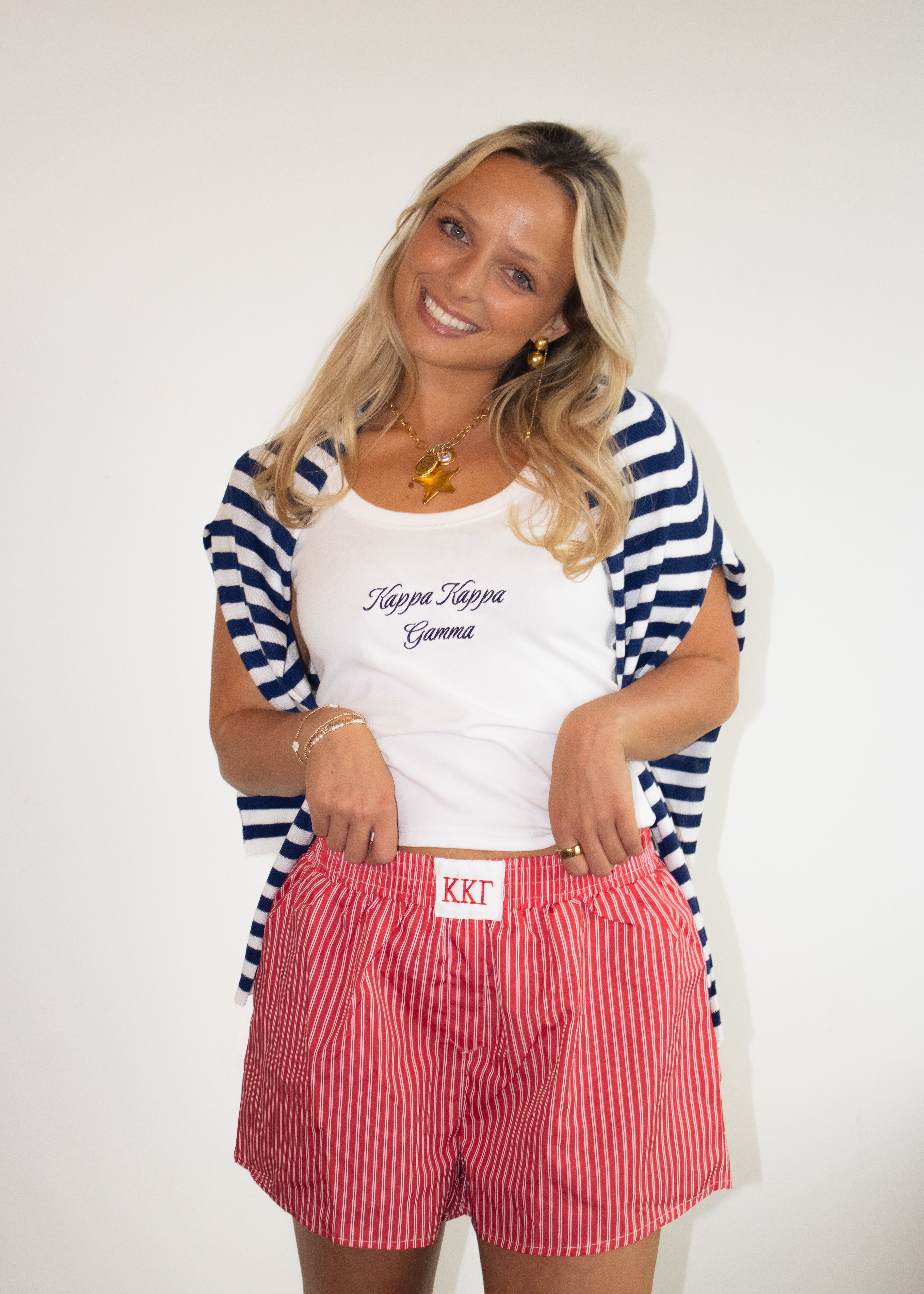 Kappa Gamma Boxer Shorts in Coral