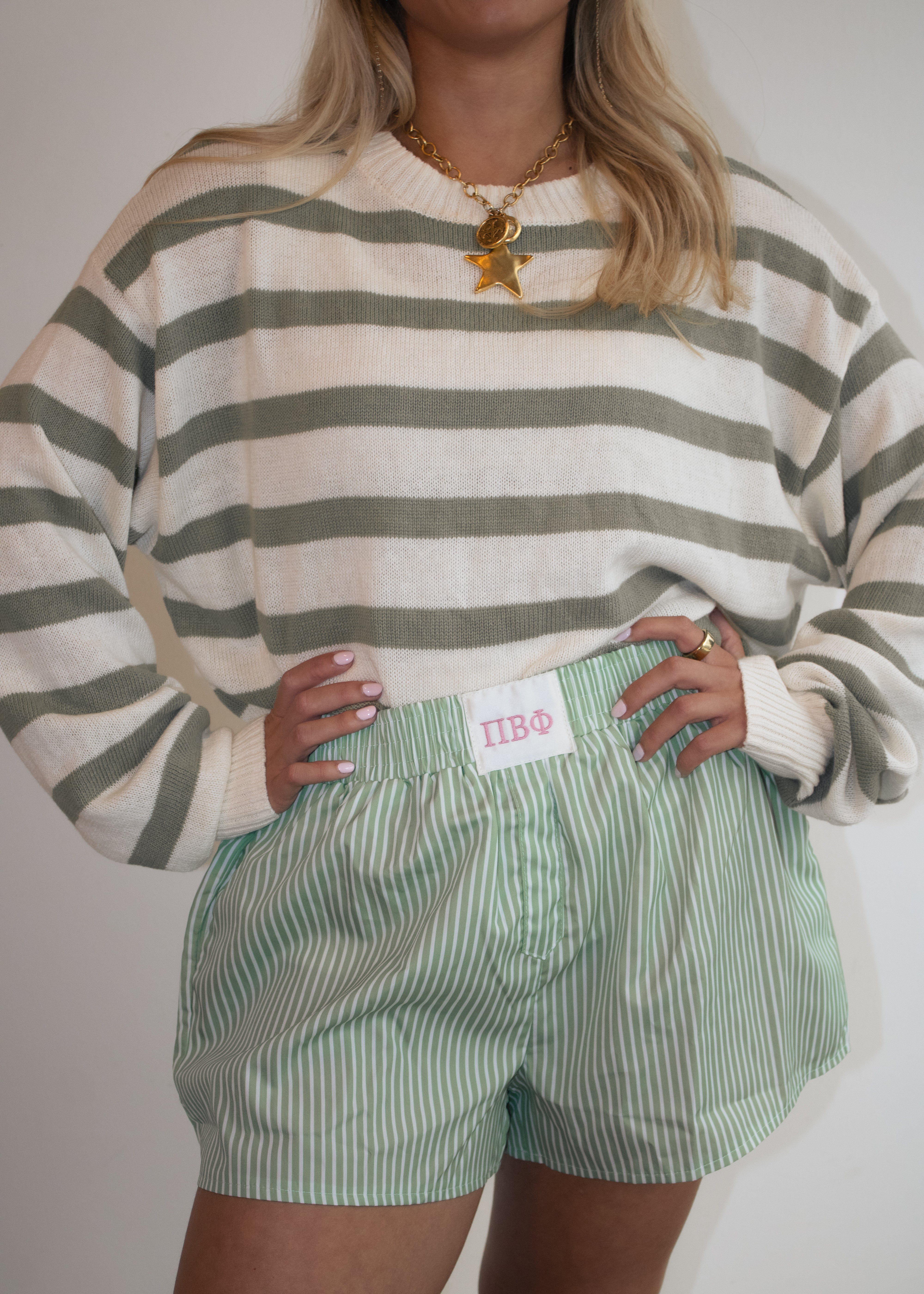 Pi Phi Boxer Shorts in Palm