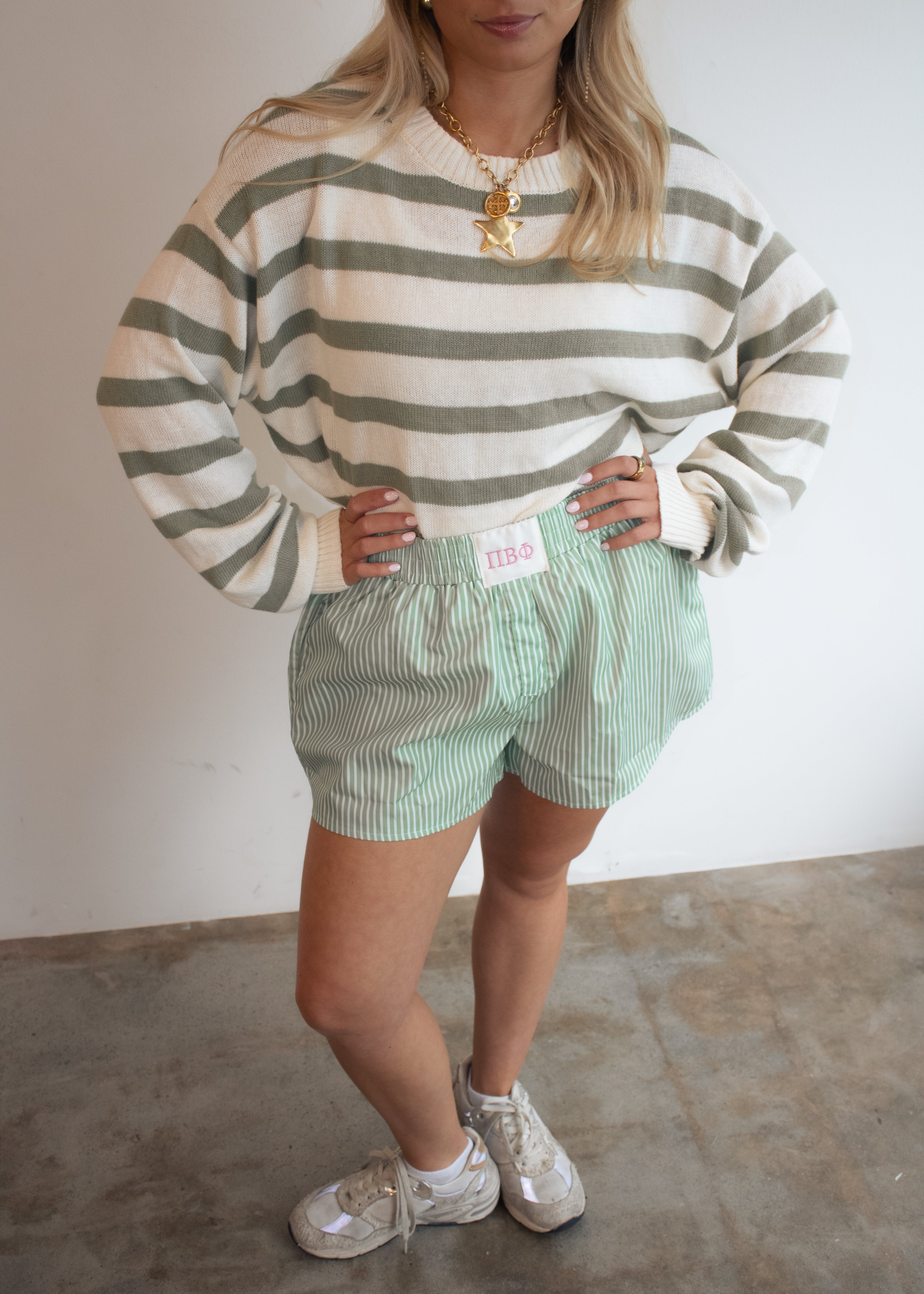 Pi Phi Boxer Shorts in Palm