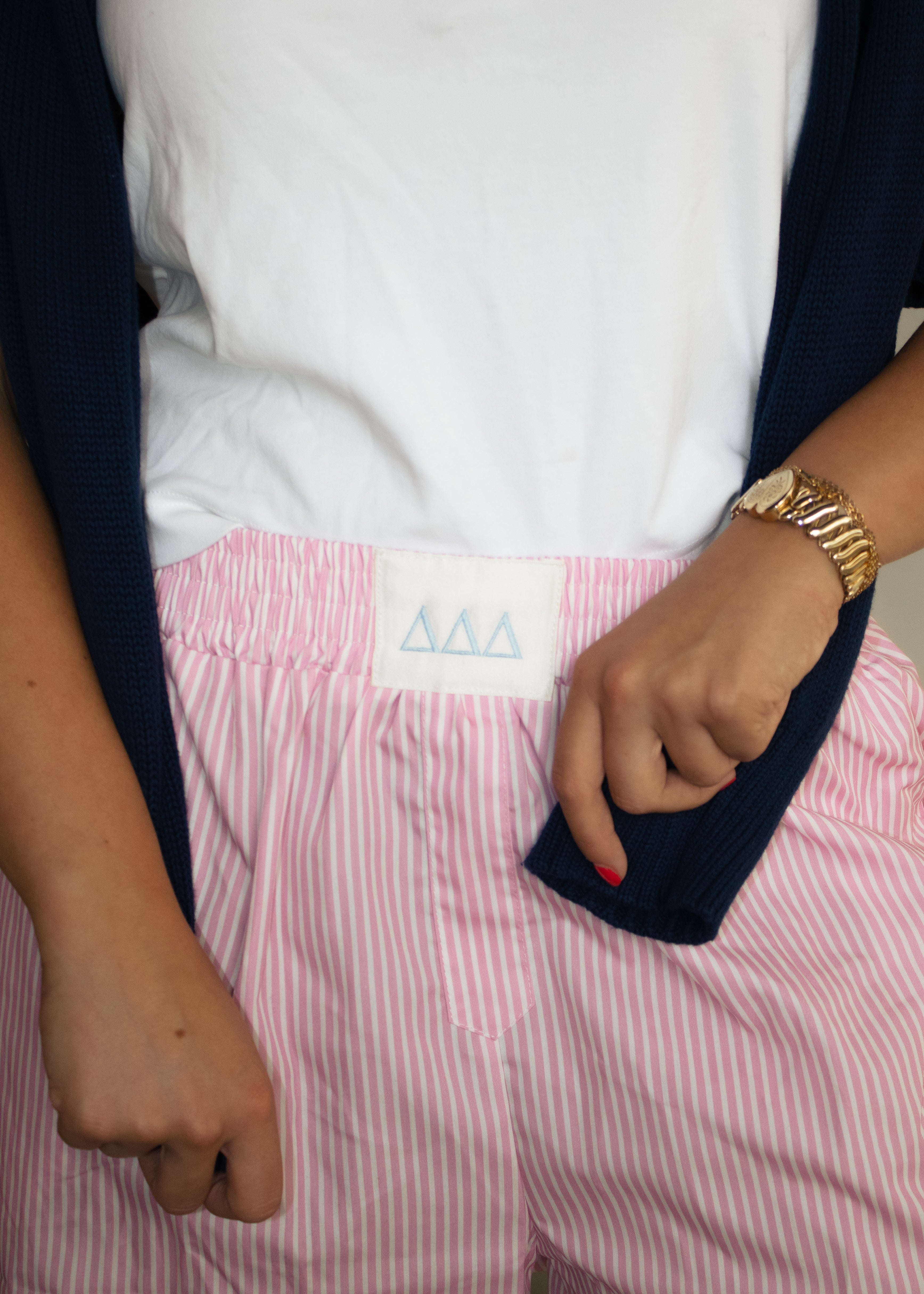 Tri Delta Boxer Shorts in Blush