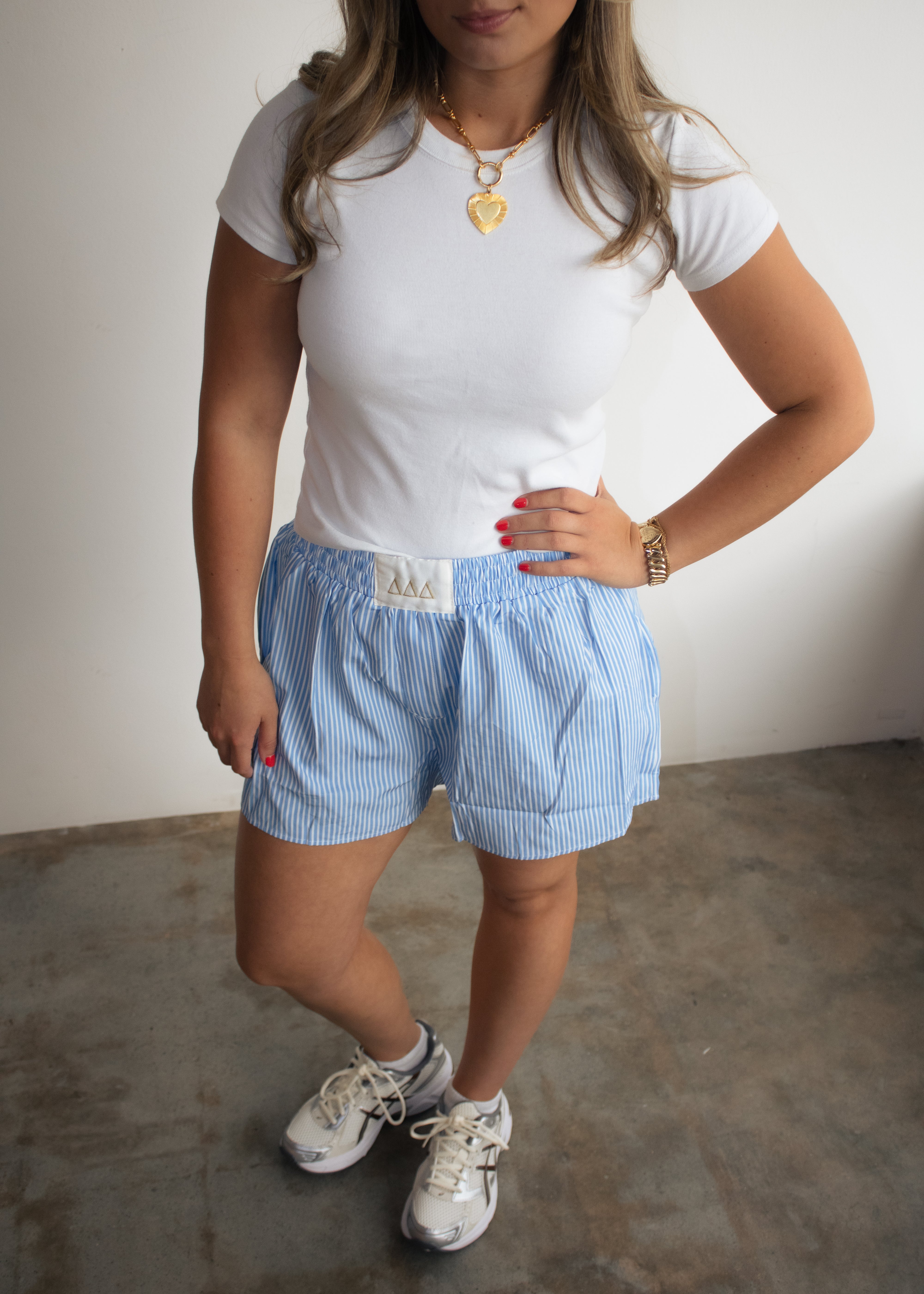 Tri Delta Boxer Shorts in Coast (Gold)