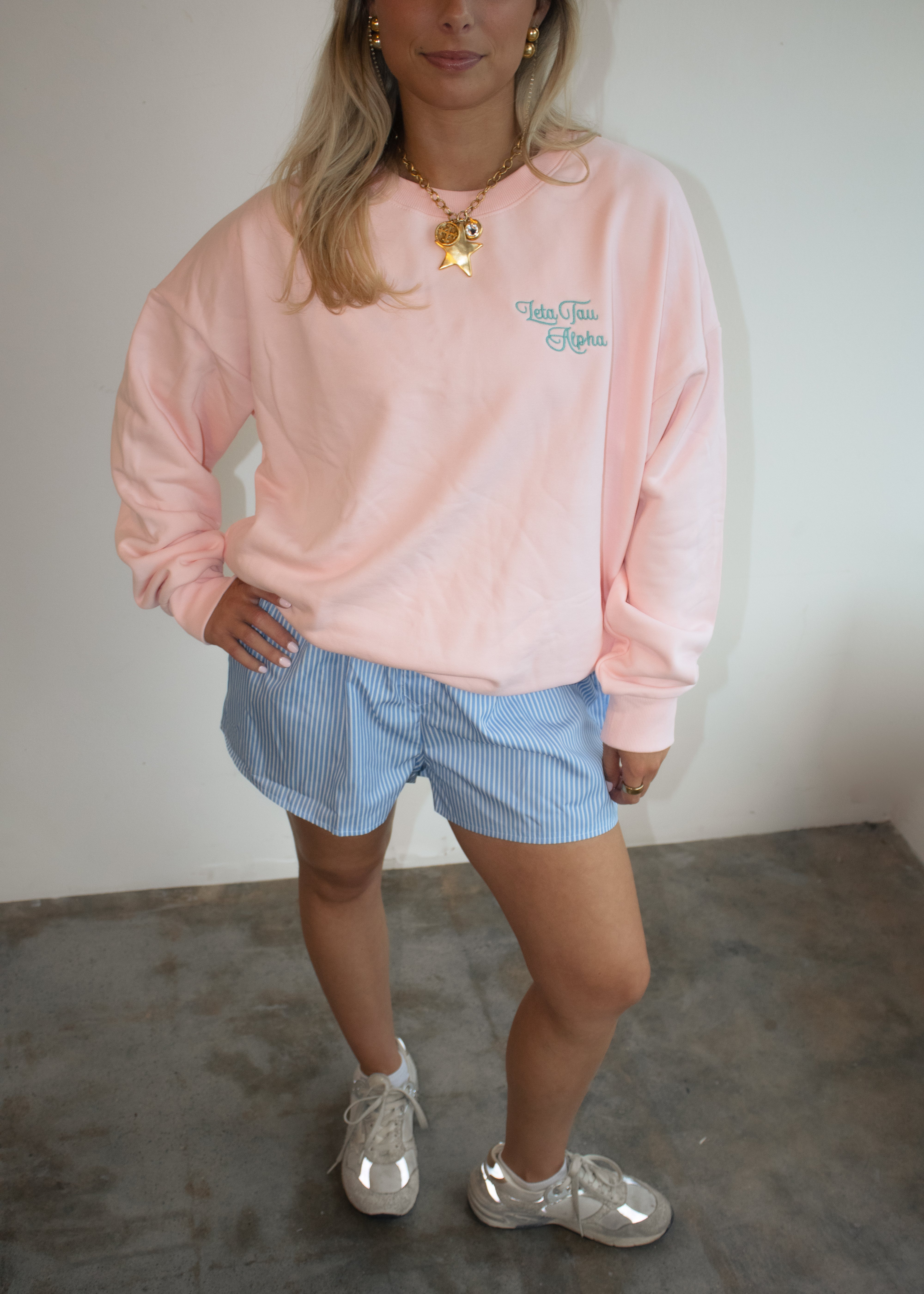 Zeta Crewneck in Baby Pink